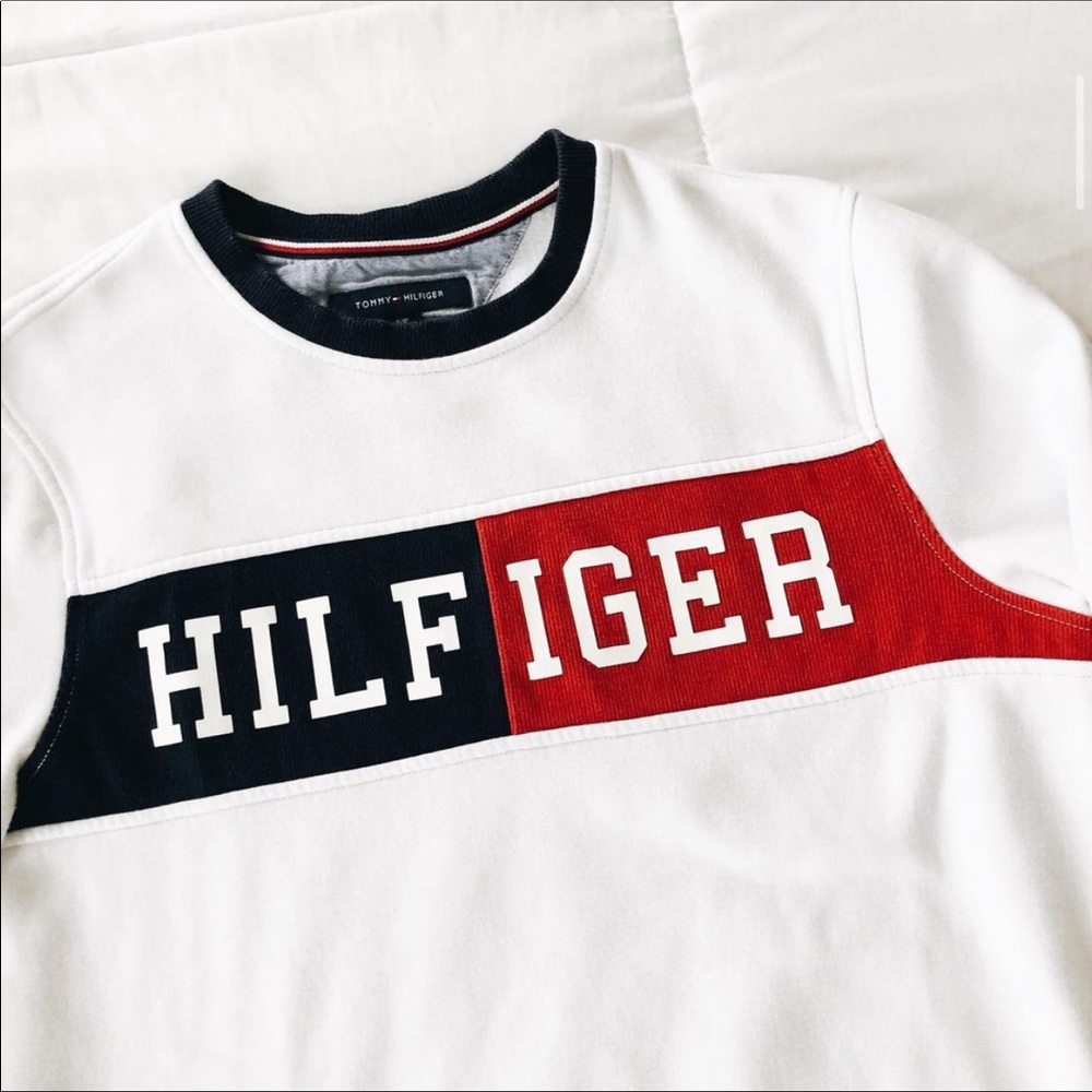 WHITE TOMMY HILFIGER CREWNECK